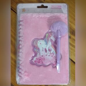 Tri-Coastal Design Group NWT Fuzzy Unicorn Journal With Plush Pen